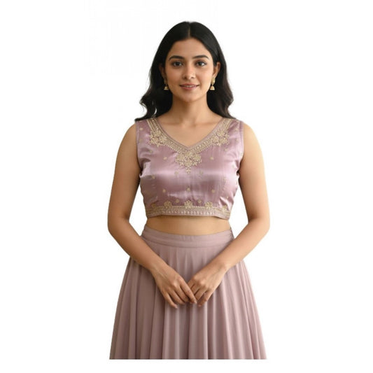 Generic Women's Zimmi Choo Embroidered V-Neck Padded Blouse (Lavender 38 Ready (Self Alterable 36–40)