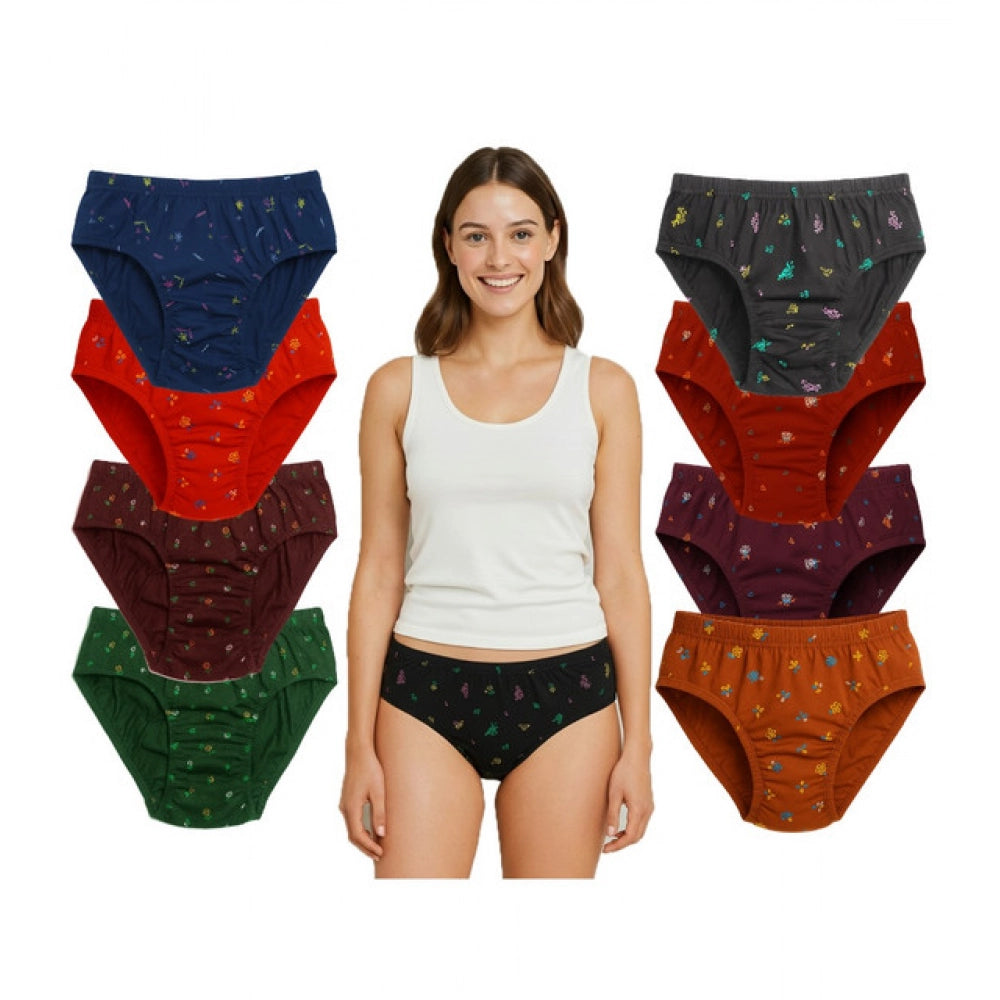 Generic Pack of_9 Women's Cotton Printed Hipster Panty (Multicolor)